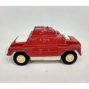 Vintage TootsieToy Tootsie 1970’s Red Armored Car 4'' diecast Plastic
